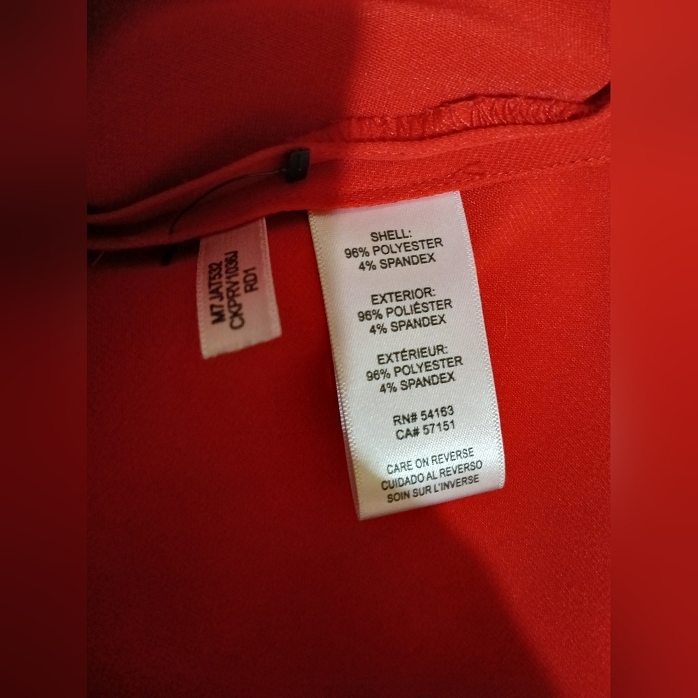Calvin Klein Red Blouse Bell Sleeves - Picture 5 of 5